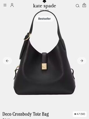 Kate Spade Deco Pebbled Leather Shoulder Bag – Black (NWT)